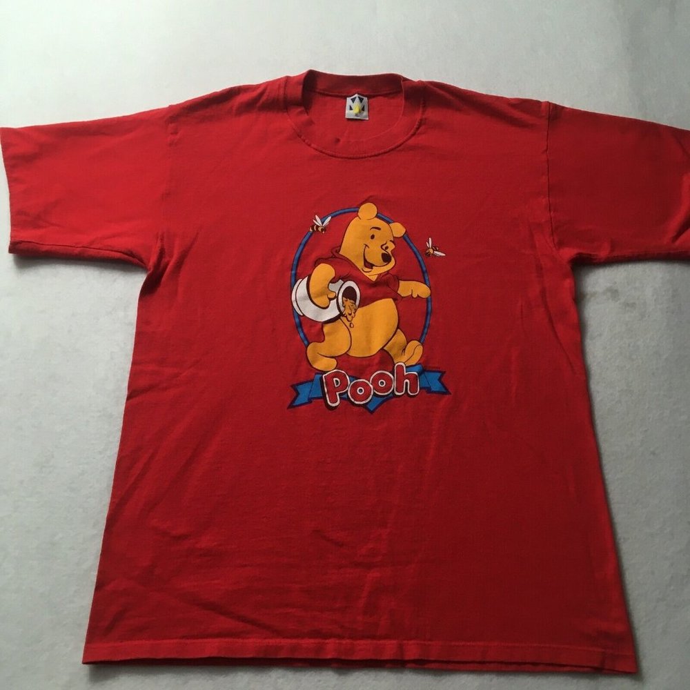 Winnie the Pooh Disney Vintage Graphic Short Sleeve TEE XL cuff up sleeve wellin